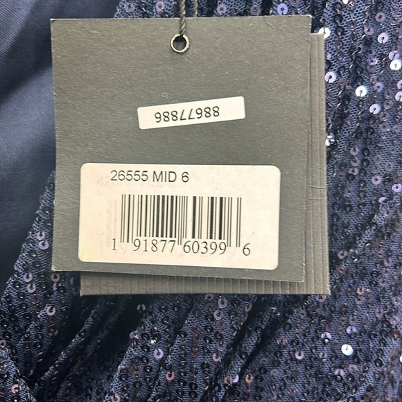 NWT Mac Duggal Navy Sequin Dress - Picture 9 of 11